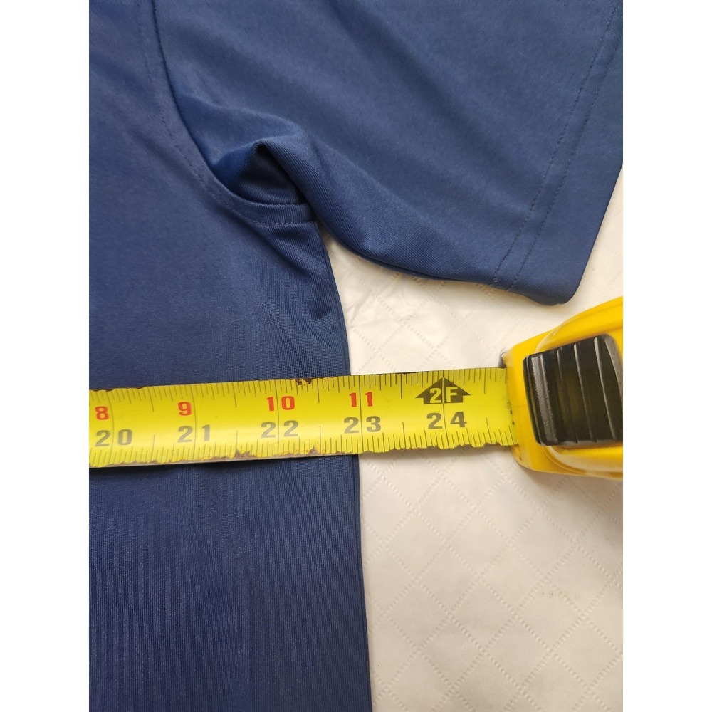 Rhoback Polo Shirt Mens Large Blue Solid Golf Performance Stretch Athletic - Picture 7 of 11